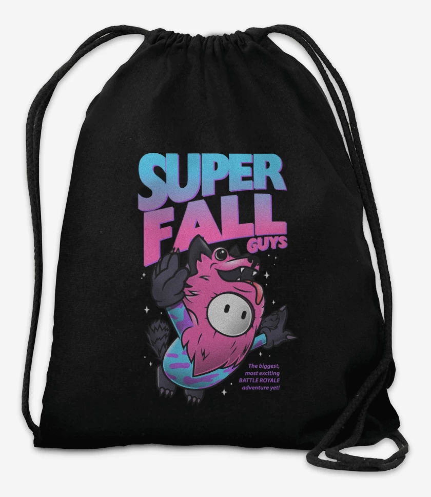 Mochila Negro de Super Fall Guys