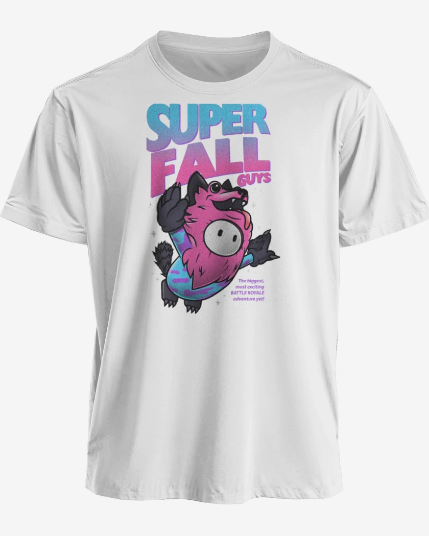 Polera premium Blanco de Super Fall Guys