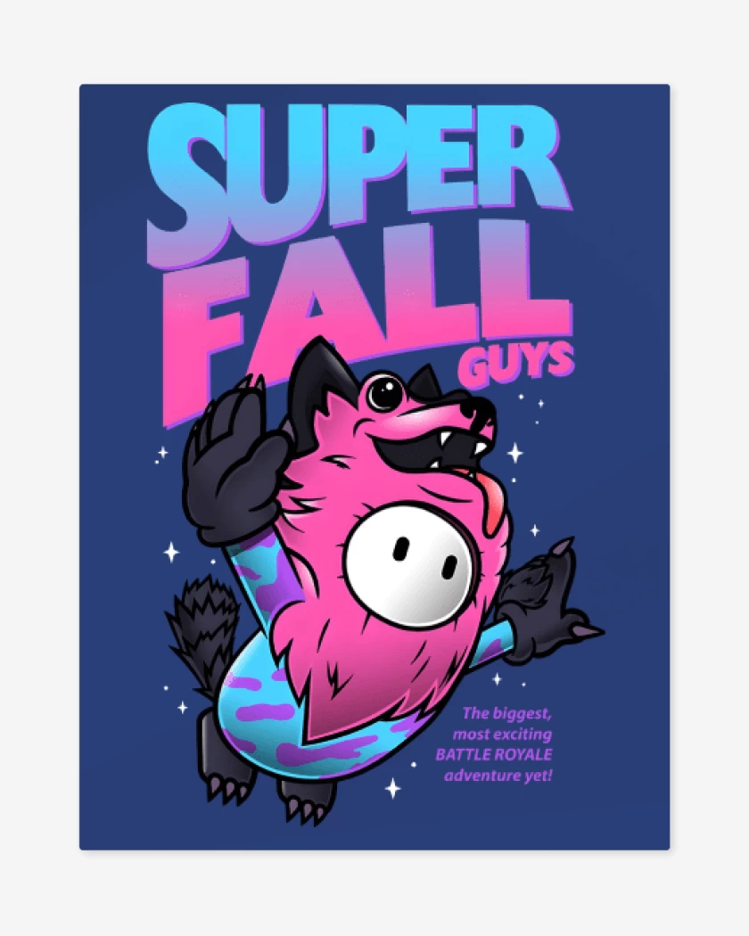 Print metalico Azul Rey de Super Fall Guys