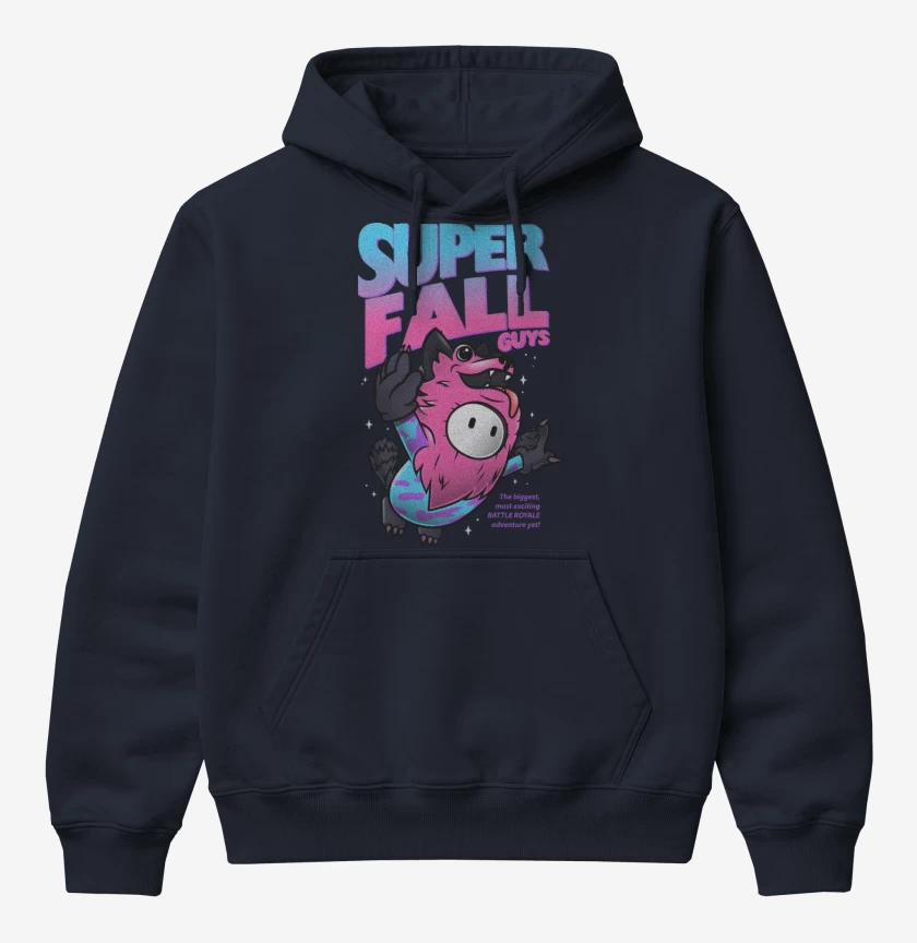 Poleron Canguro básico Azul Marino de Super Fall Guys