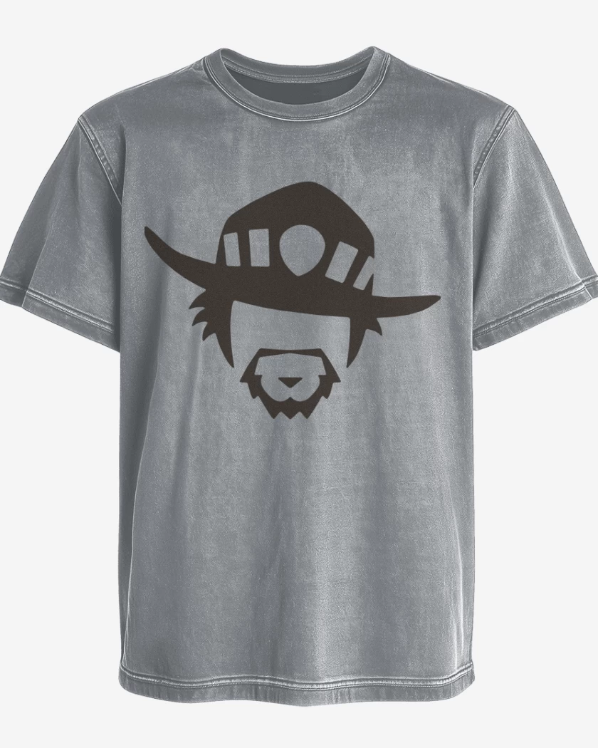 Polera desgastada Gris Melange de Mccree