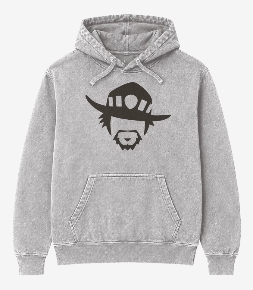 Poleron Canguro Acid Wash Gris Melange de Mccree