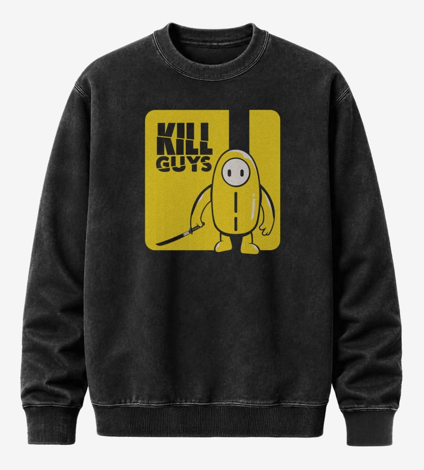 Poleron Polo Acid Wash Negro de Kill Guys