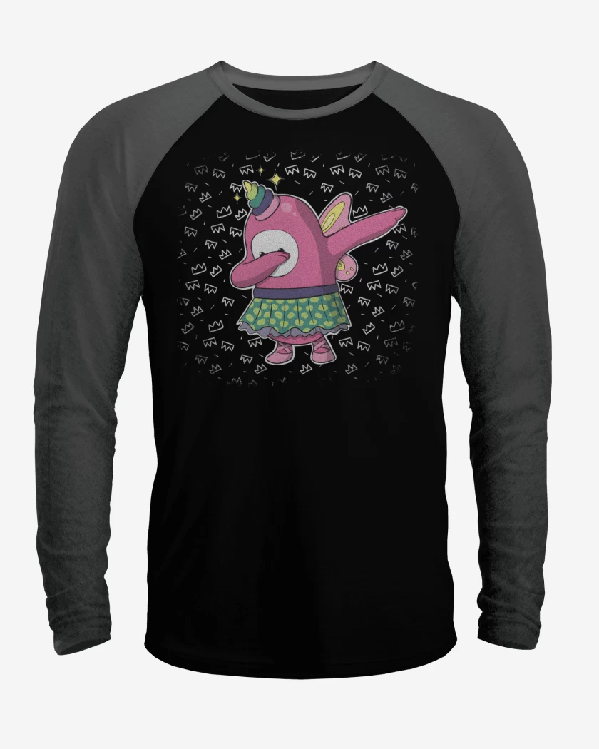 Polera Raglan Negro / Negro Heather de Fall Dab