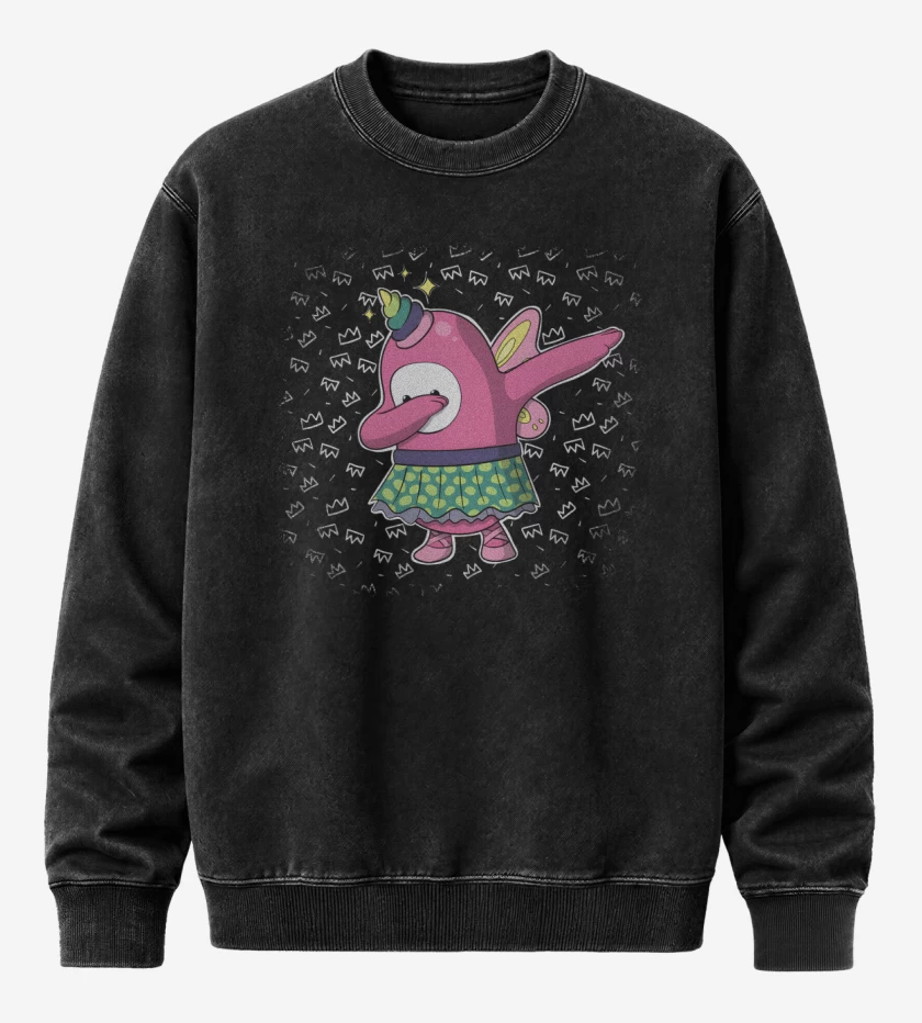 Poleron Polo Acid Wash Negro de Fall Dab