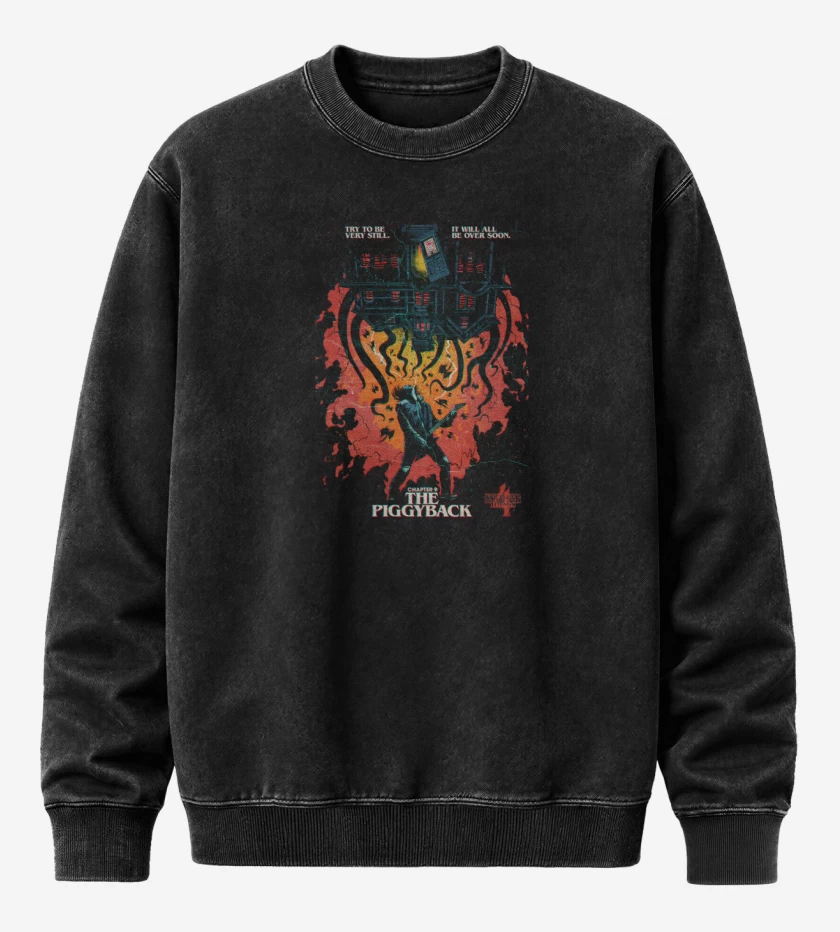 Poleron Polo Acid Wash Negro de The Piggyback