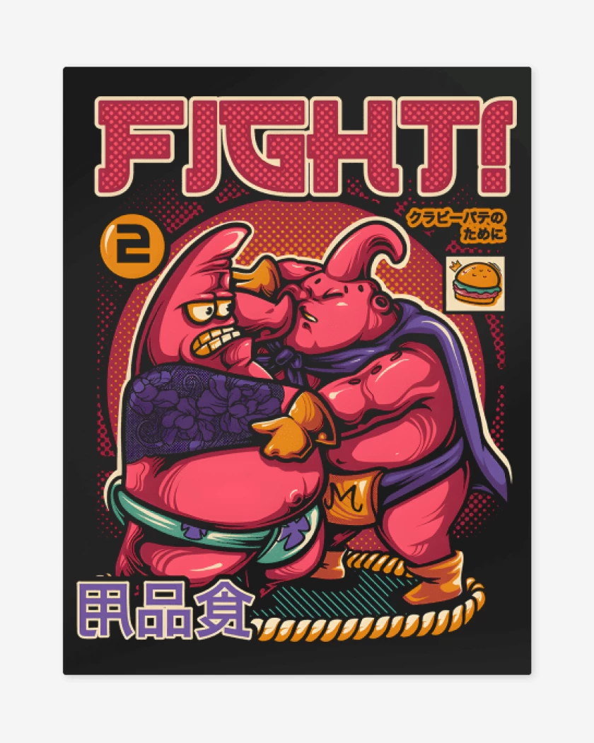Print metalico Negro de Pink Fighters