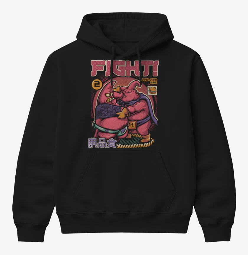 Poleron Canguro básico Negro de Pink Fighters