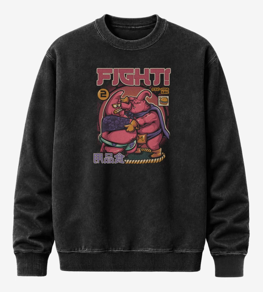 Poleron Polo Acid Wash Negro de Pink Fighters