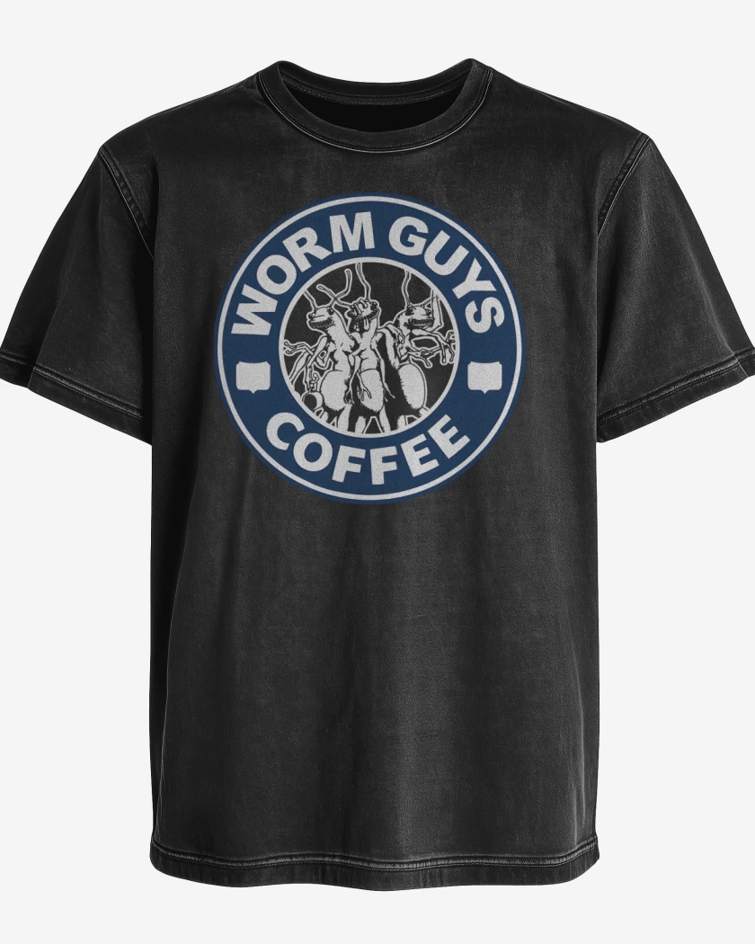 Polera desgastada Negro de Worm Coffee