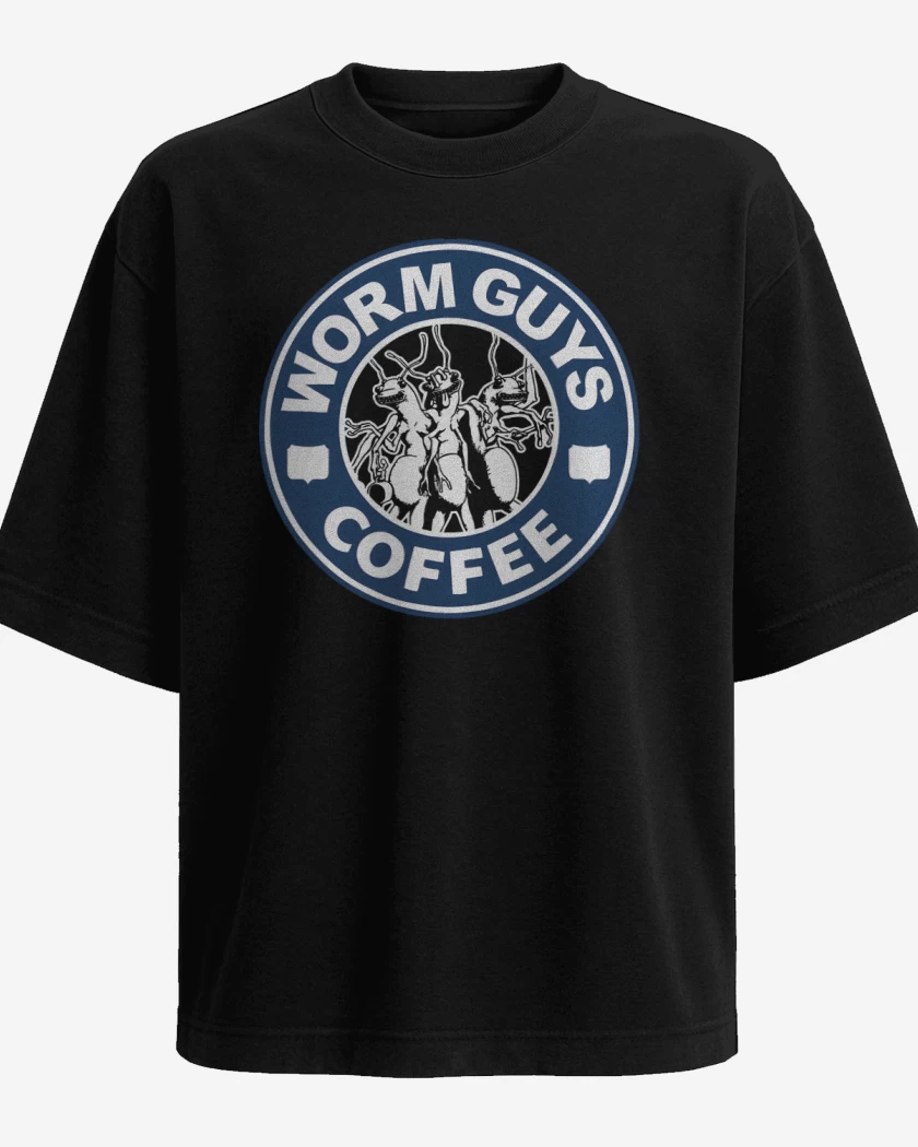 Polera Oversize Negro de Worm Coffee