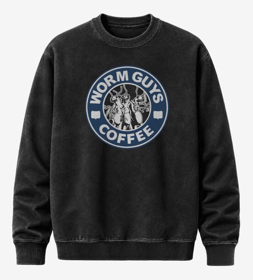 Poleron Polo Acid Wash Negro de Worm Coffee