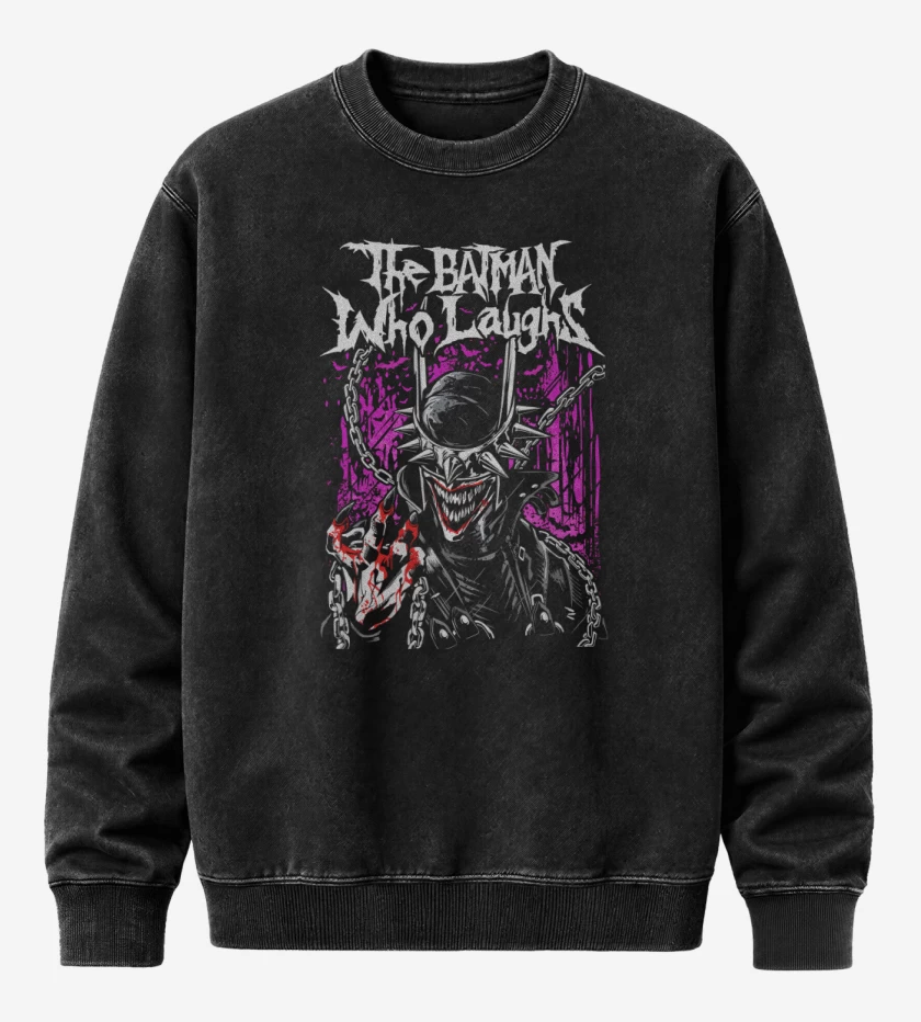 Poleron Polo Acid Wash Negro de The Batman Who Laughs