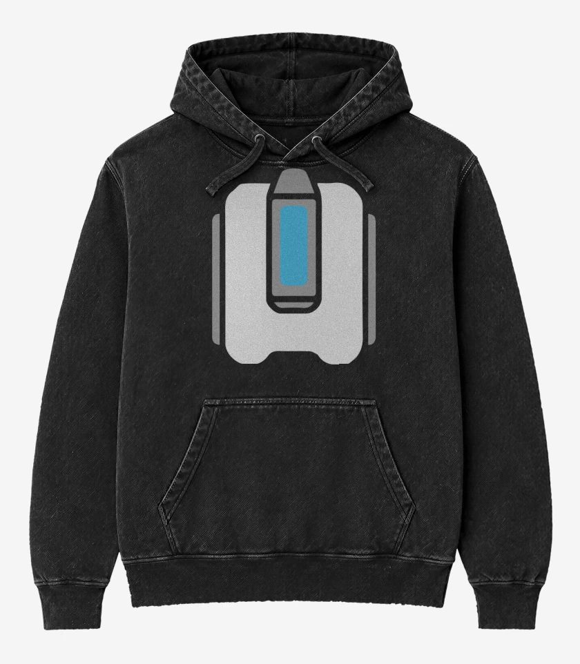 Poleron Canguro Acid Wash Negro de Bastion