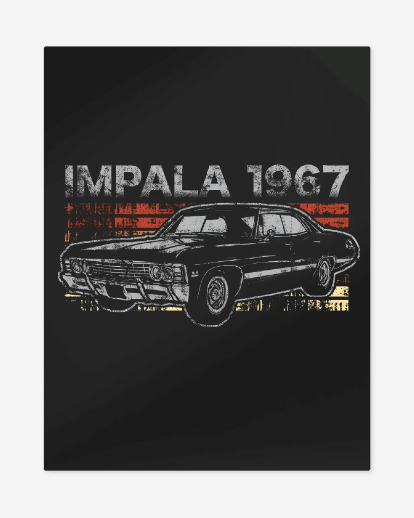 Print metalico Negro de Retro Impala 67
