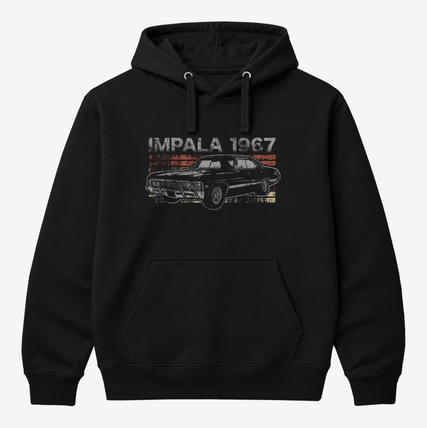 Polerón Canguro Negro de Retro Impala 67