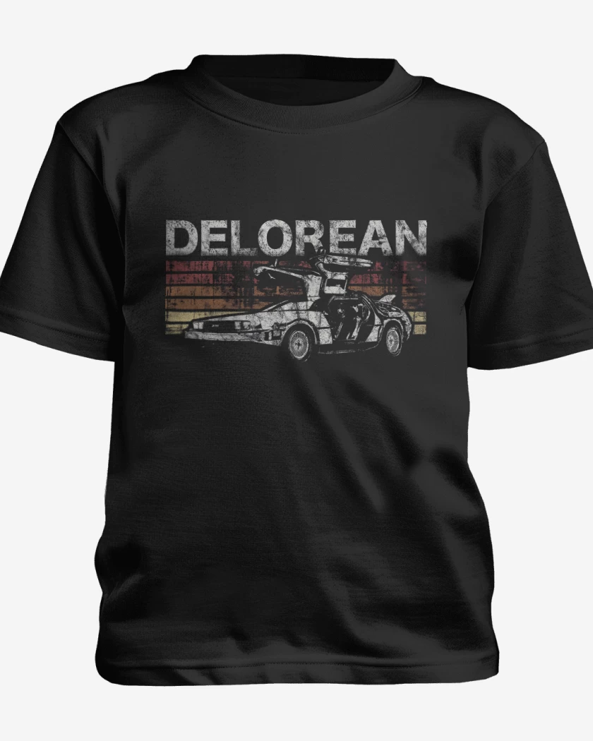 Polera de niño Negro de Retro Delorean