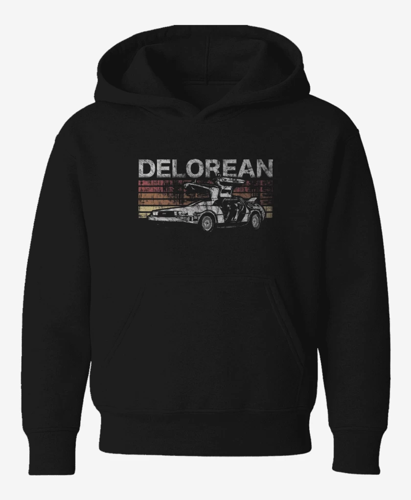Poleron de niño Negro de Retro Delorean