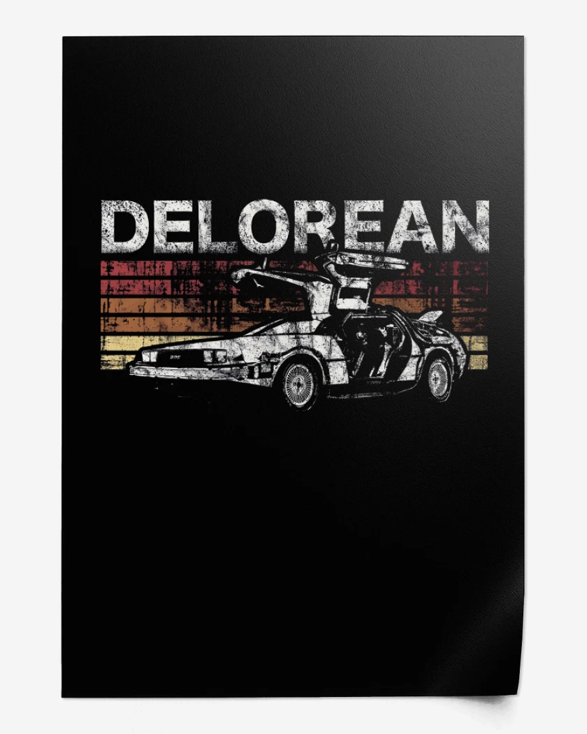 Print Retro Delorean