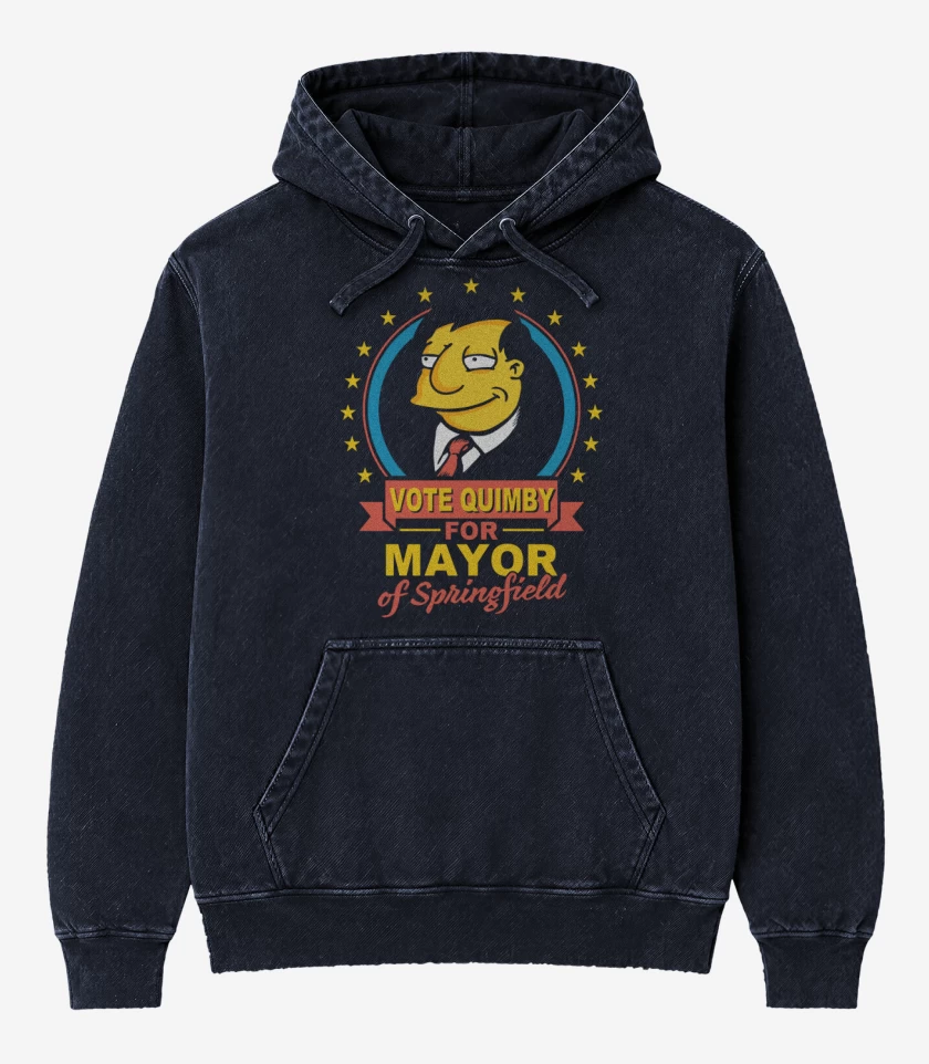 Poleron Canguro Acid Wash Azul Marino de Vote por Diamante