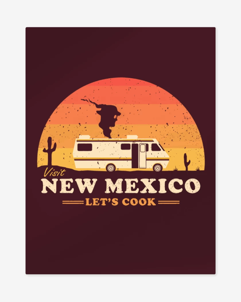 Print metalico Burdeo de Visit New Mexico