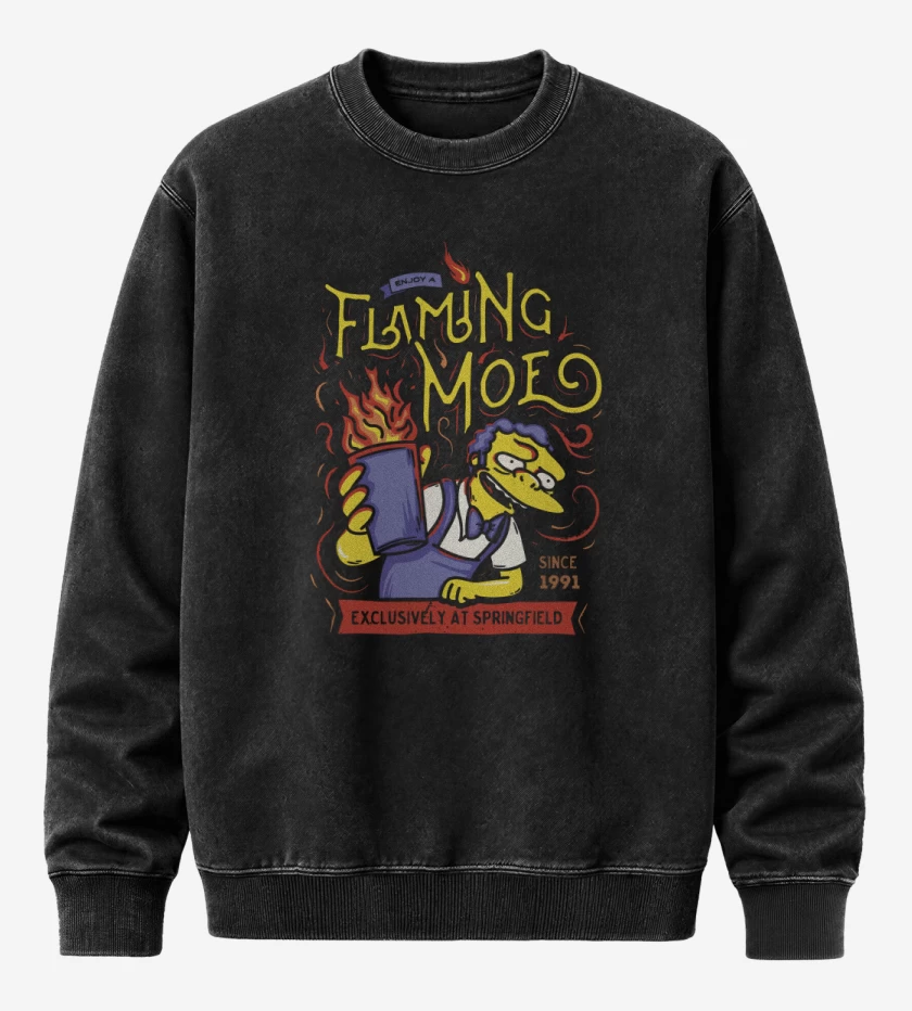 Poleron Polo Acid Wash Negro de Tome Llamarada Moe