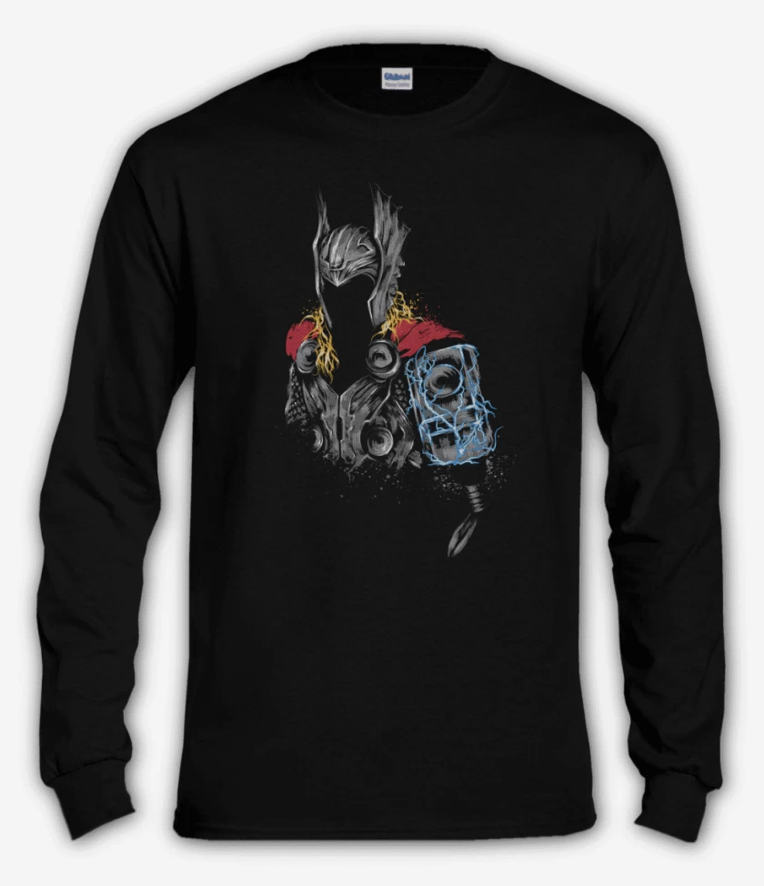 Polera manga larga Negro de Thor armor