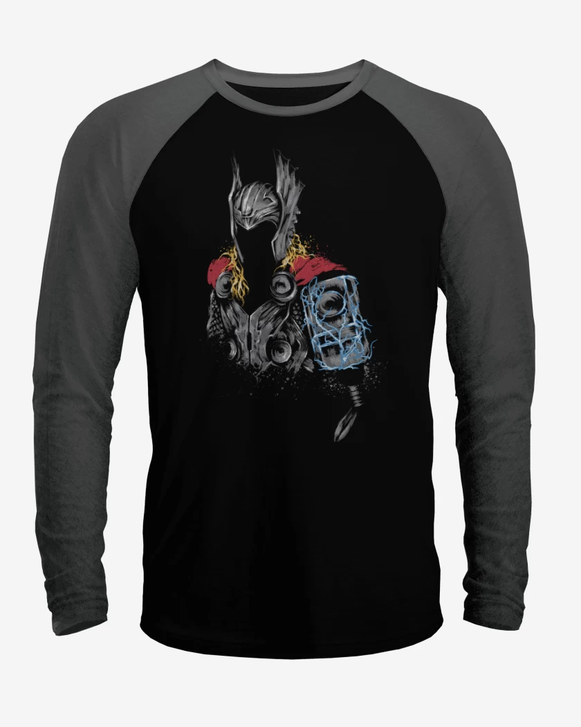 Polera Raglan Negro / Negro Heather de Thor armor