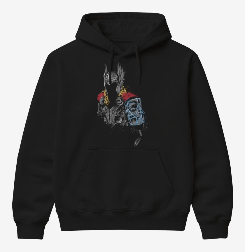 Poleron Canguro básico Negro de Thor armor