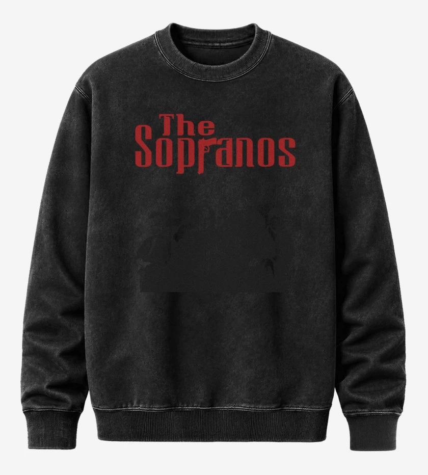 Poleron Polo Acid Wash Negro de The Sopranos