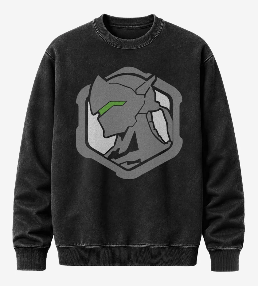 Poleron Polo Acid Wash Negro de Genji