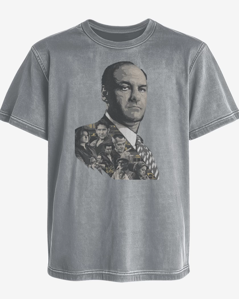 Polera desgastada Gris Melange de Sopranos