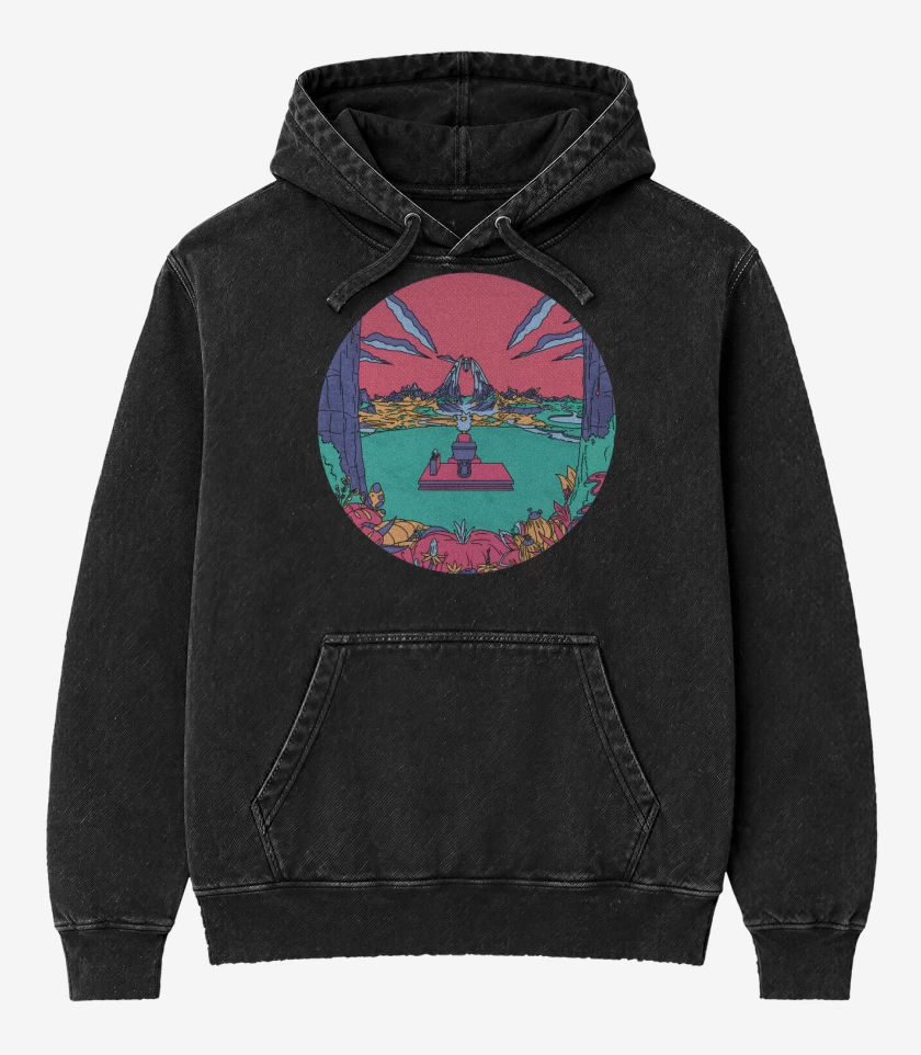 Poleron Canguro Acid Wash Negro de Rick travel