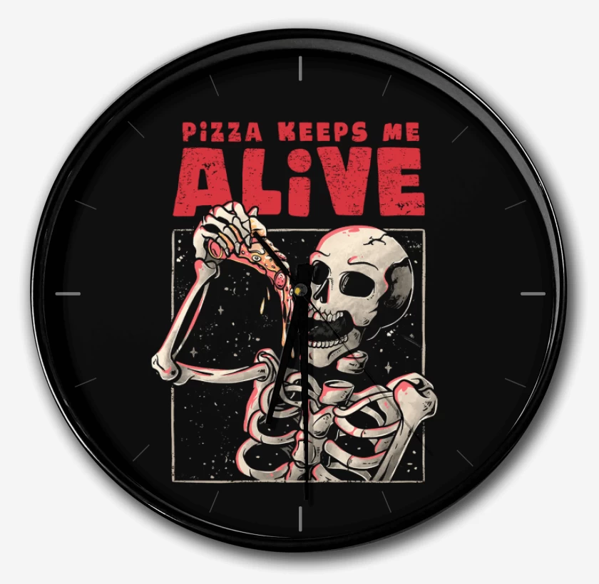 Reloj Negro de Pizza keeps me alive