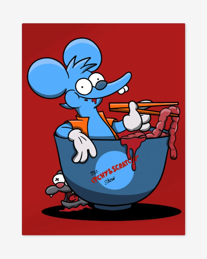 Print metalico Itchy And Scratchy Ramen