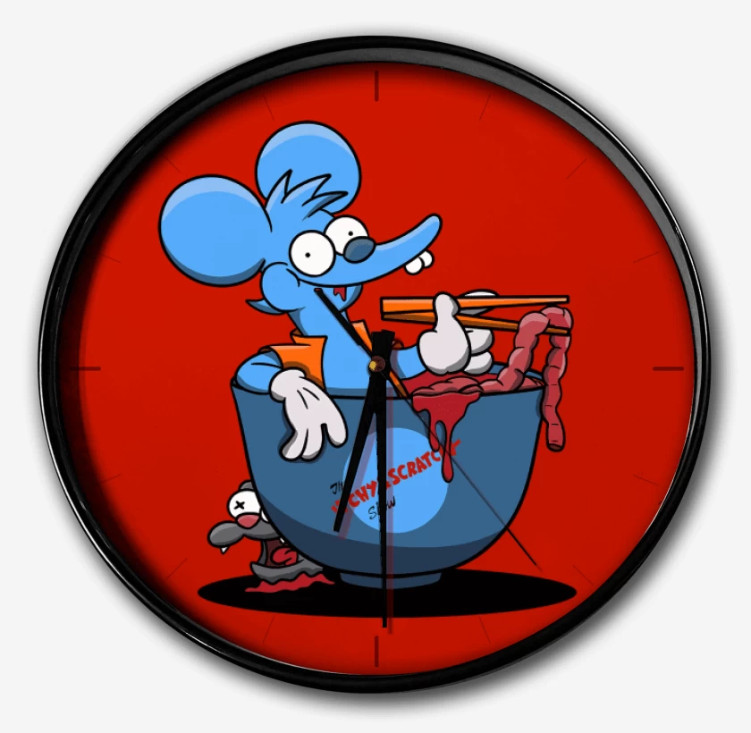 Reloj Rojo de Itchy And Scratchy Ramen