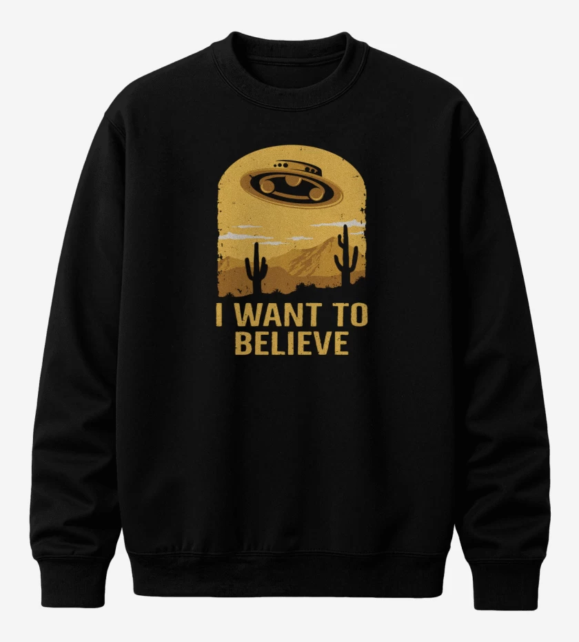 Poleron polo Negro de I want to believe UFO
