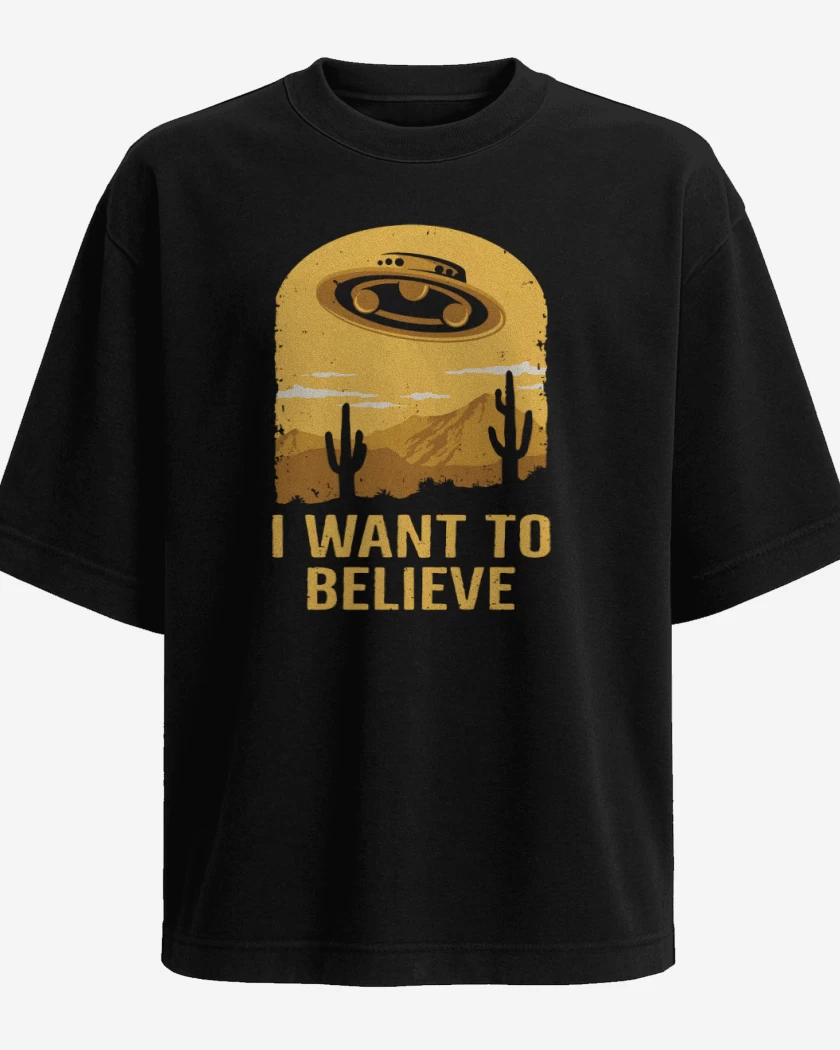 Polera Oversize I want to believe UFO