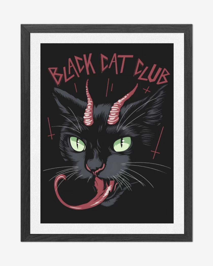 Cuadro decorativo Negro de Black Cat Club