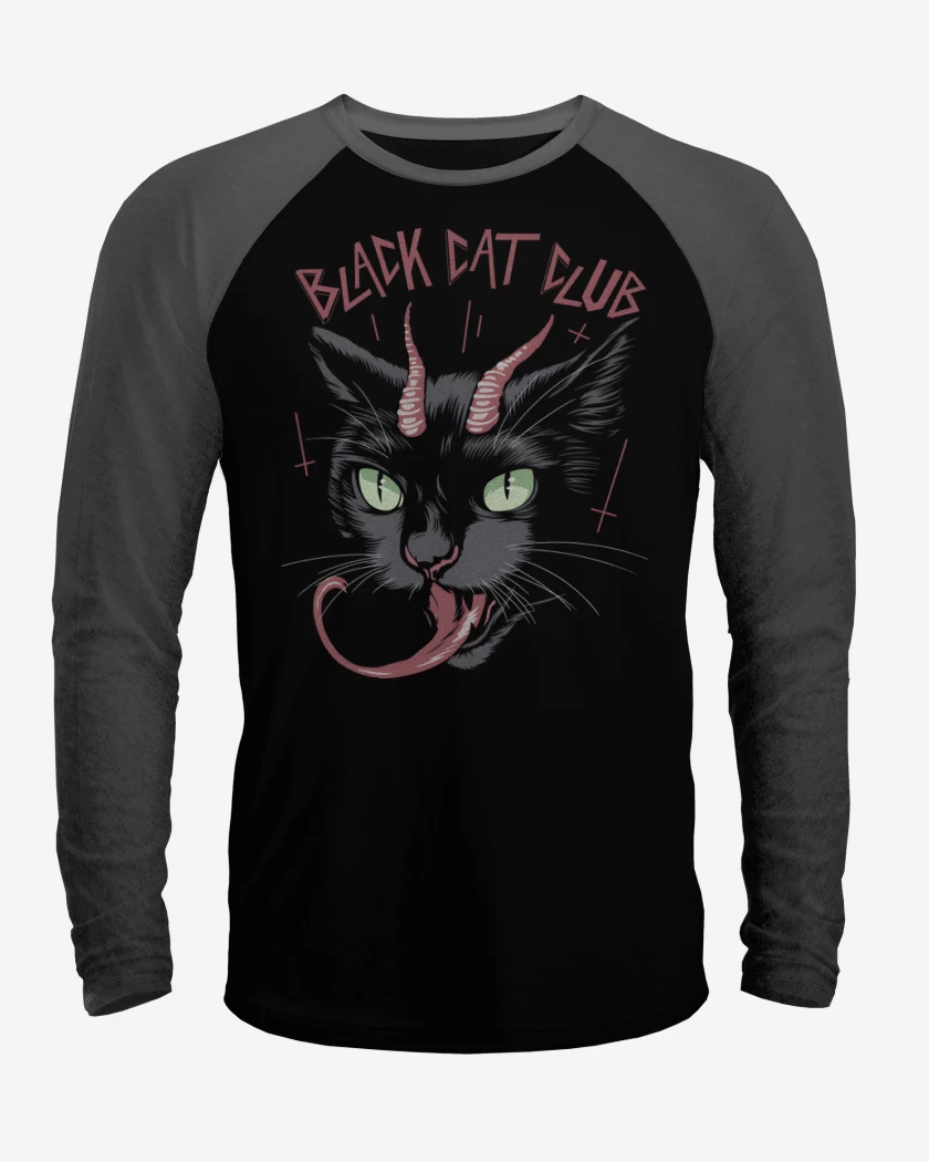 Polera Raglan Black Cat Club