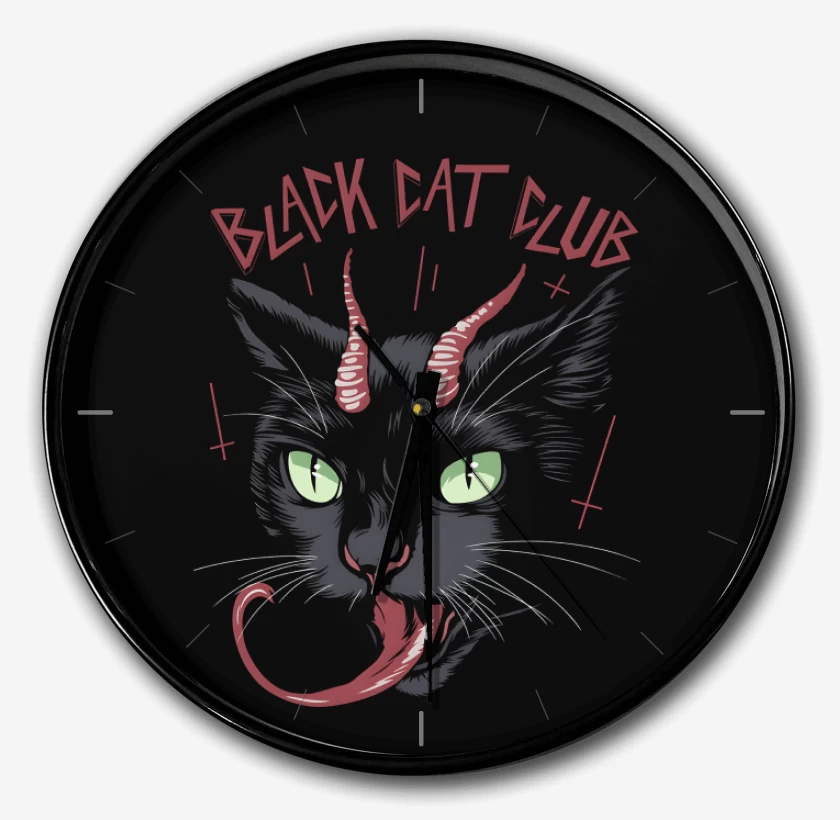 Reloj Negro de Black Cat Club