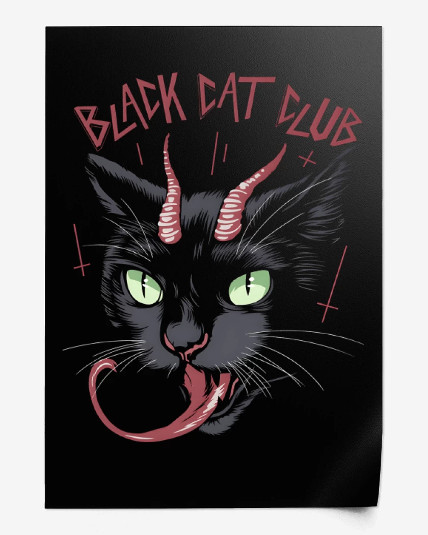Print Black Cat Club