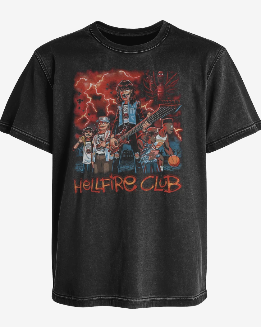 Polera desgastada Gorillaz Fire Club