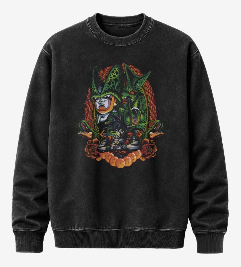 Poleron Polo Acid Wash Negro de Célula del Futuro 