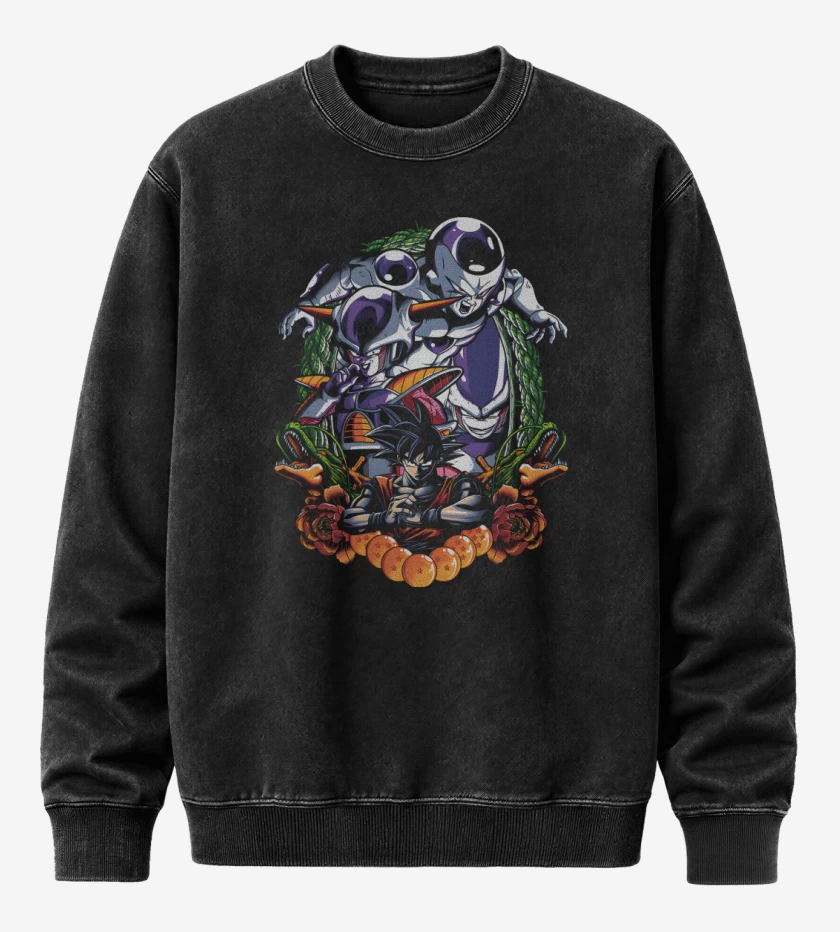 Poleron Polo Acid Wash Negro de Destructor de Planetas
