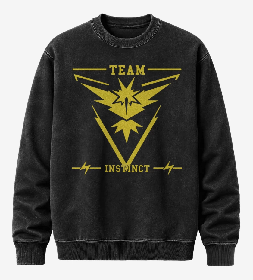 Poleron Polo Acid Wash Negro de Team Instinct