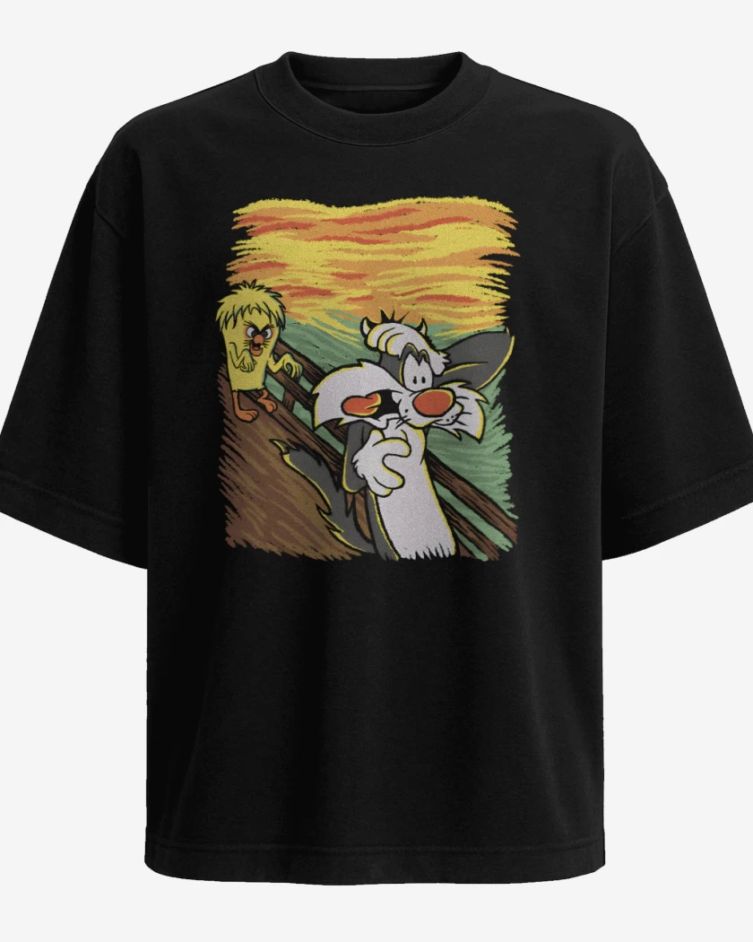Polera Oversize Me Pareció ver un Lindo Gatito
