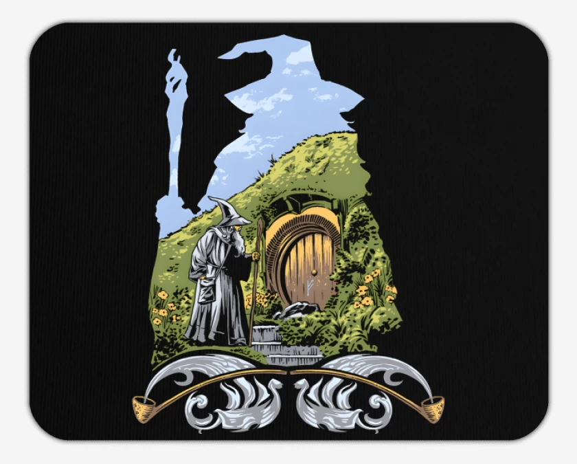 Mousepad Negro de Visitando la Comarca