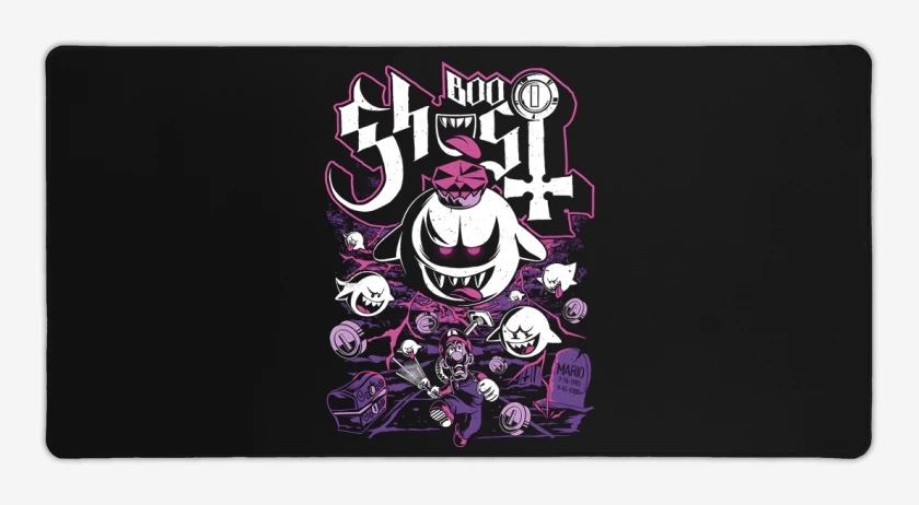 Mouse pad Gamer Negro de Boo Fantasma
