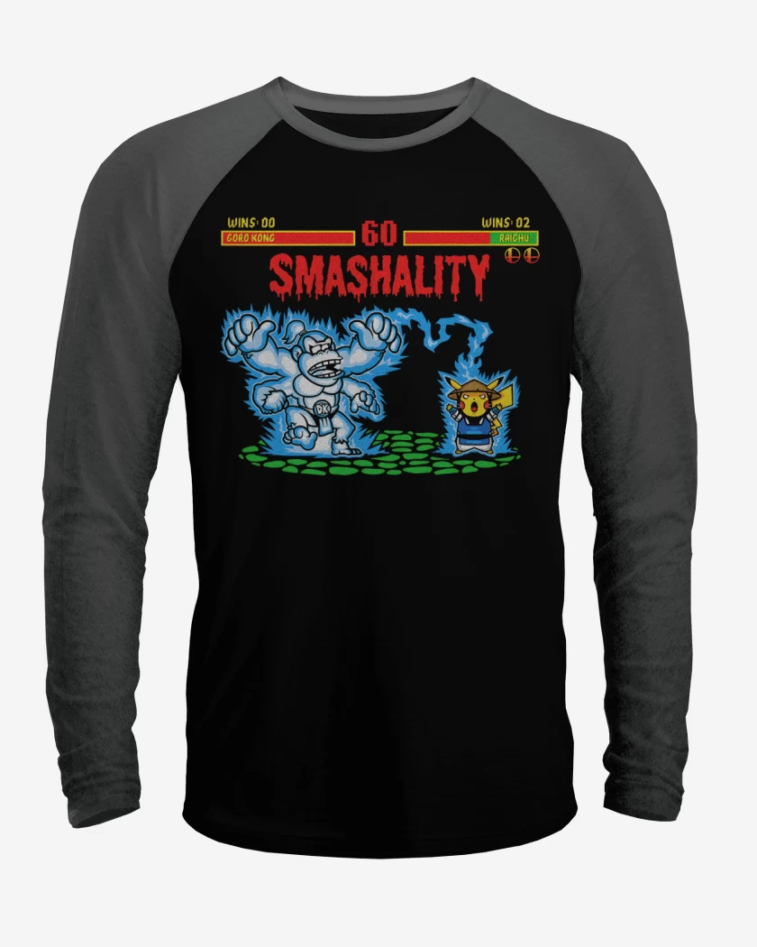 Polera Raglan Negro / Negro Heather de Smashality